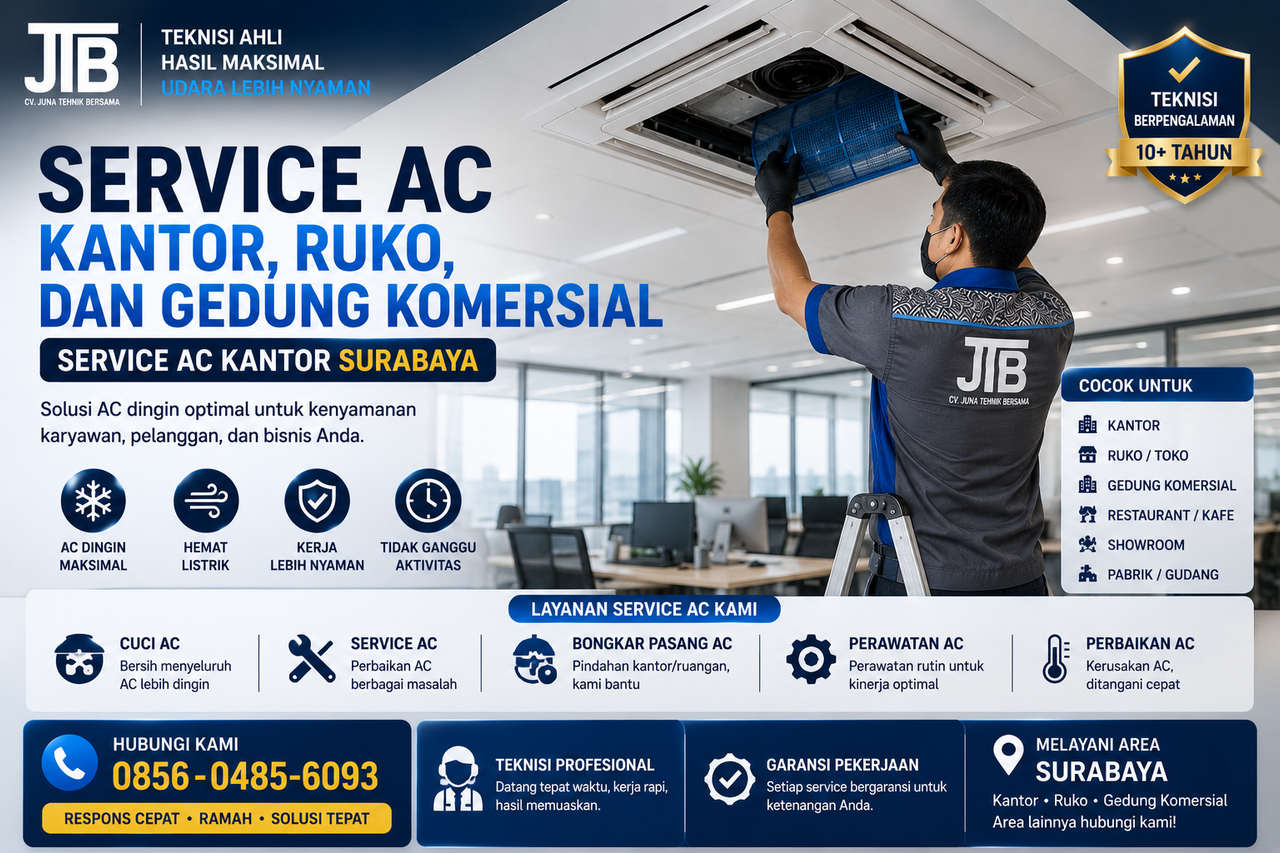 Service AC Kantor Surabaya, Jaga Kenyamanan dan Produktivitas Kerja