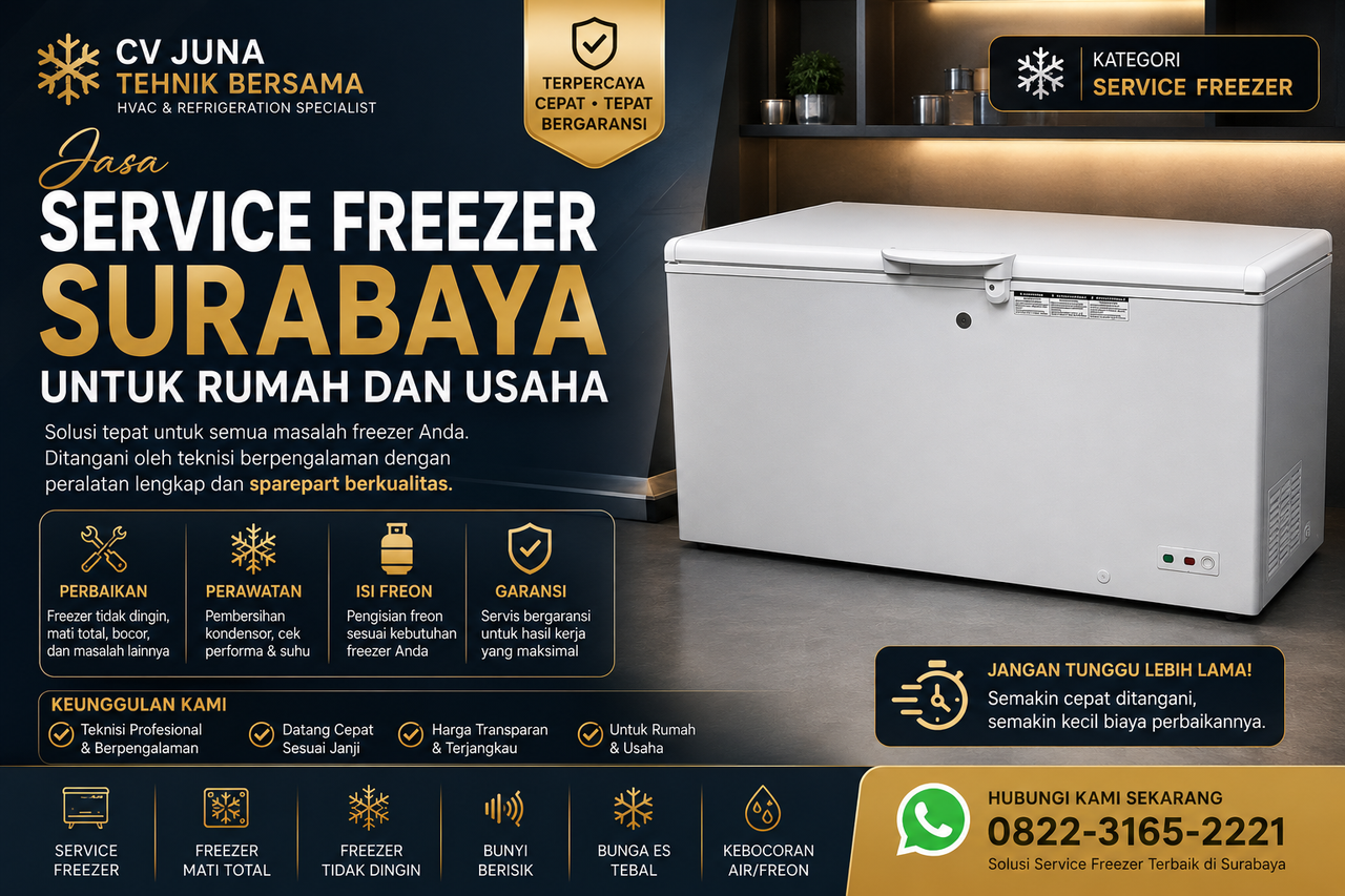 Jasa Service Freezer Surabaya untuk Rumah dan Usaha | CV. Juna Tehnik Bersama