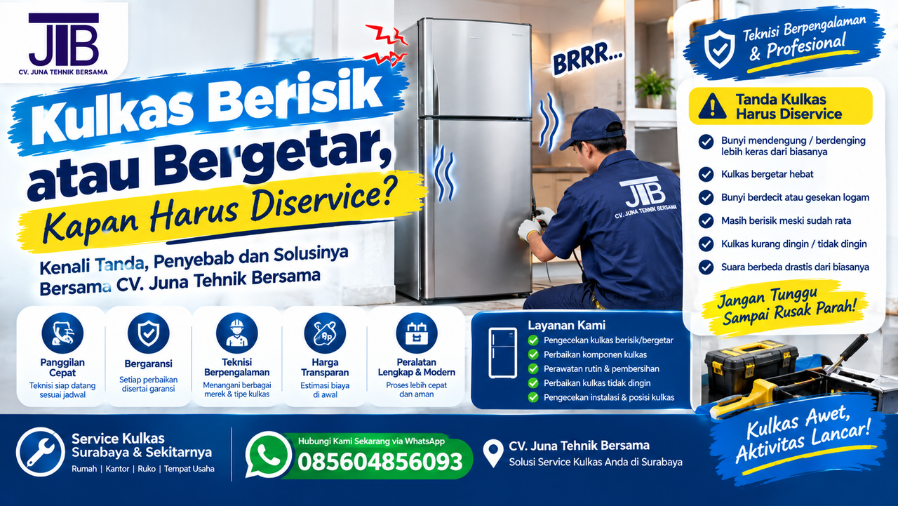 Kulkas Berisik atau Bergetar, Kapan Harus Diservice? | CV. Juna Tehnik Bersama