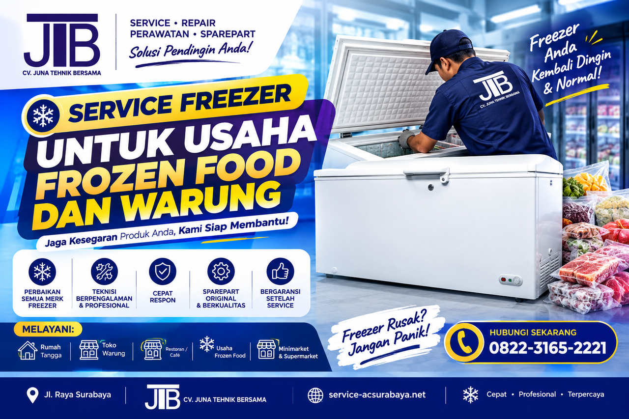 Service Freezer Usaha Frozen Food dan Warung, Panggilan Cepat & Bergaransi | CV. Juna Tehnik Bersama